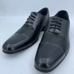 Ferro Aldo Mens 11 Don Oxford Lace Up Shoes Cap Toe Formal Business Black